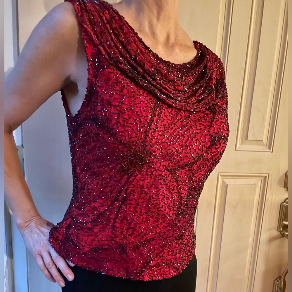 Amazing Cache Beaded Top Size M